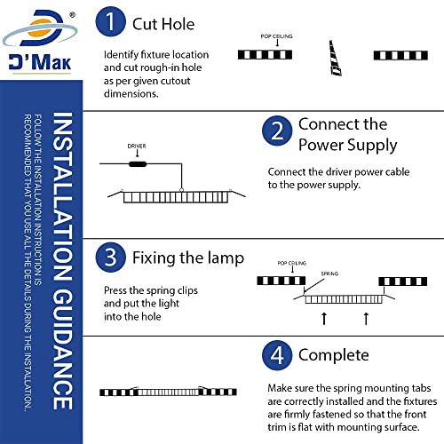 Image of D'Mak 8 Watt Square LED Conceal Panel Light for POP & False Ceiling - Natural White (Pack of 5)