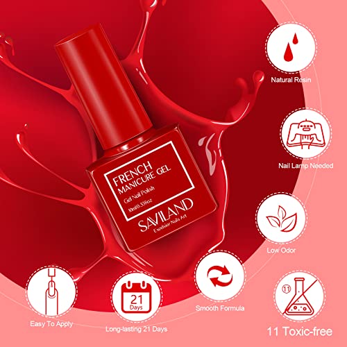 Saviland French Gel Nail Polish - 1Pc 10Ml Red Gel Polish U V Led Soak Off Gel Quick French Manicure Gel Polish Nail Salon Diy Home For Starters Professionals #TOP4