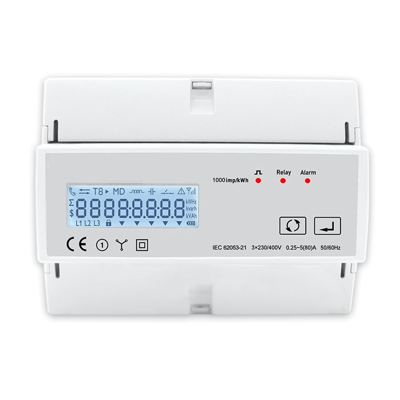 Monitoraggio Dell'Energia del Contatore Intelligen Contatore di Energia Trifase Zigbee TuYa 80A DIN Rail Smart Power Meter AC 230V