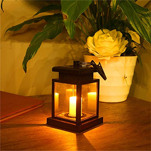 L.T LIGHTS - Farol de vela solar LED para jardín al aire libre, impermeable, para colgar farolillos solares para jardín, patio, césped, etc.