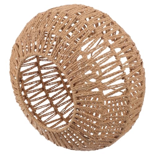 Lustre rustique en corde de papier abat-jour rétro tissé suspension Alipis