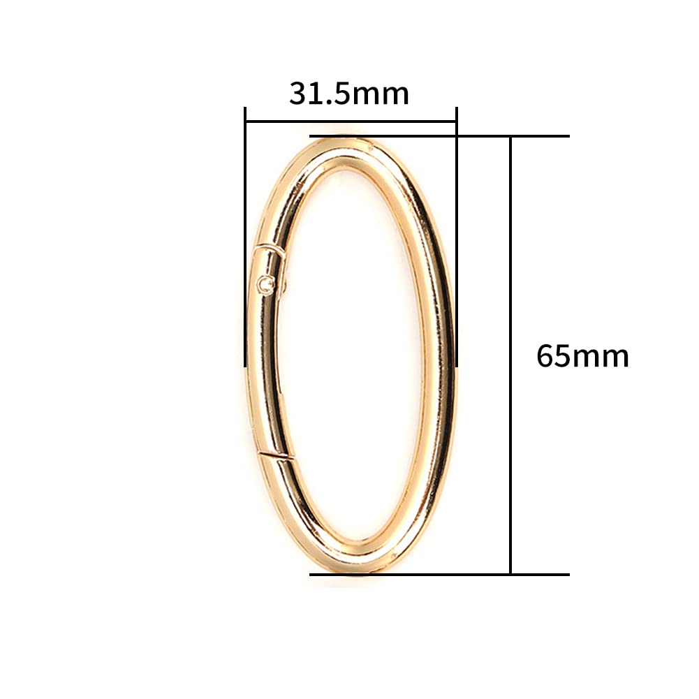 9Pcs Spring Snap Clips Molla Rotonda O Ring Anelli Ovali Moschettone Ovale Clip a Scatto per Gioielli da Borsa e Fai da Te(#3)