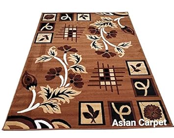 Asian Carpet for Living Room, Bedroom and Hall Carpet (Size 4 x 5, Gold G5)