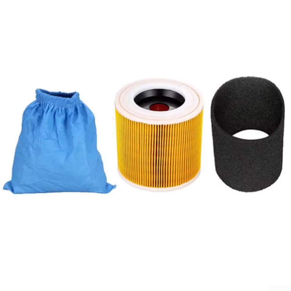 Lot de 6 filtres HEPA et sacs textiles pour Karcher MV1 MV2 WD1 WD2 WD3 Series, sacs à poussière en tissu avec couvercle moteur, filtration efficace pour le nettoyage de la maison