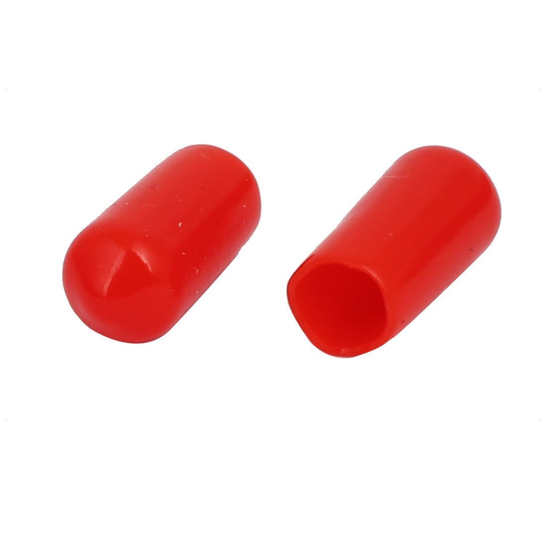 Aexit 7mm Inner Cord Management Dia Rubber Insulated End Cap Screw Thread Protector Cover Cable Sleeves Red 100pcs