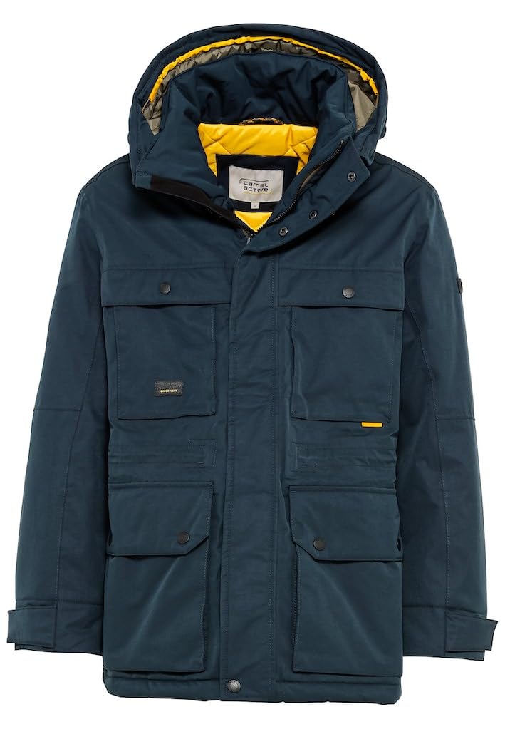 Jacket homme camel active teXXactive parka multipoches bleu imperméable