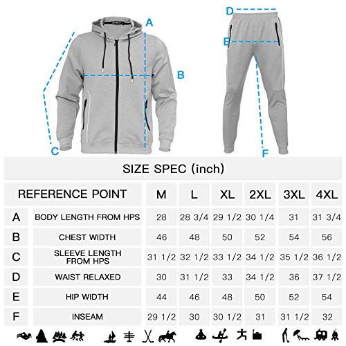 R Rambler 1985 Men's Casual Tracksuit Long Sleeve Athletic Hooded Sweatsuits 2 Piece Set Full Zip Running Jogging Suits For Men(Grey,3Xl) #TOP6