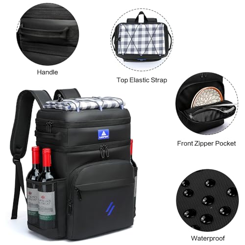 Image of Laripwit 54 /40 Cans Backpack Cooler Insulated Leak-Proof Large Cooler Backpack Double Deck Lunch Backpack for Men Women - Perfect Soft Cooler Bag for Tactical, Camping, Picnic, Beach, Hiking