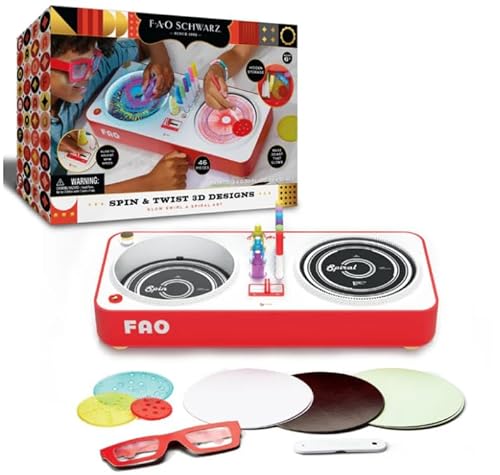 Spin & Twist 3D Art Design Set, 46-Piece Glow Paint Kit with 3D Glasses, Ages 5+