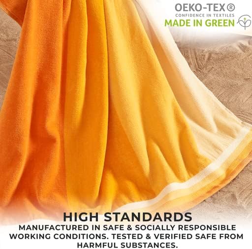 Miniatura 3 de Great Bay Home Toallas de playa grandes de 30 x 60 pulgadas, 100% algodón a rayas de cabaña para playa, baño, piscina, gimnasio, ligeras y de secado