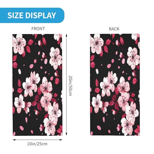 Cherry Blossoms Pattern Neck Gaiter Face Mask Scarf Bandana Head Wrap Uv Protection Balaclava For Sports2
