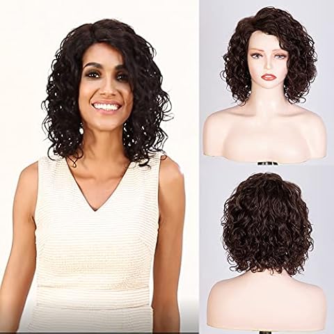 FASHION IDOL Kurze Deep Wave Lace Front Bob Perücken Cover