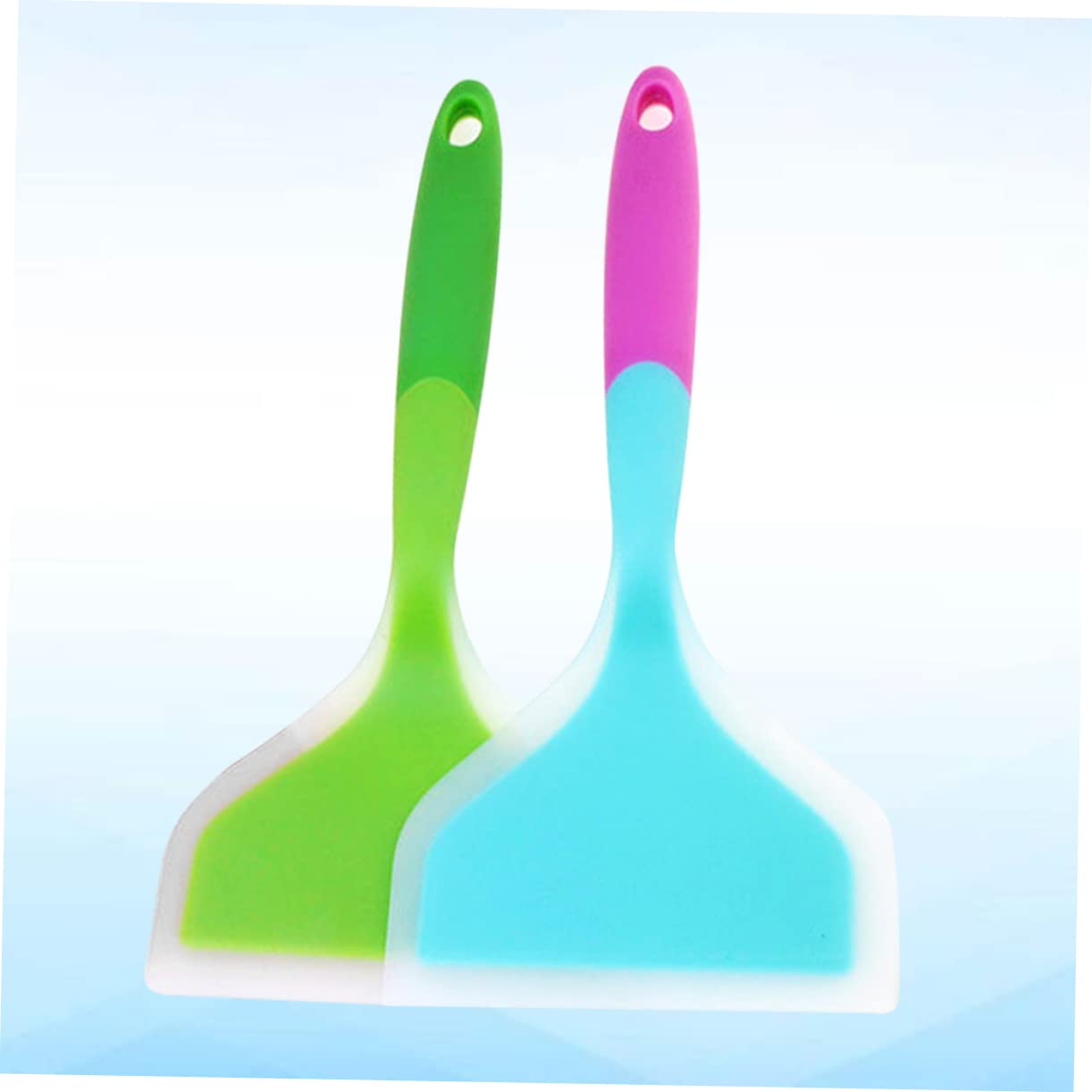 Garneck 2pcs Silicone Spatula Turner Bunt Pan Nonstick Flipping Spatula Nonstick Pot Kitchen Turner Wide Turner Spatula Cookingpots Nonstick Griddle Bbq Spatula Non Sticky Pans Fried