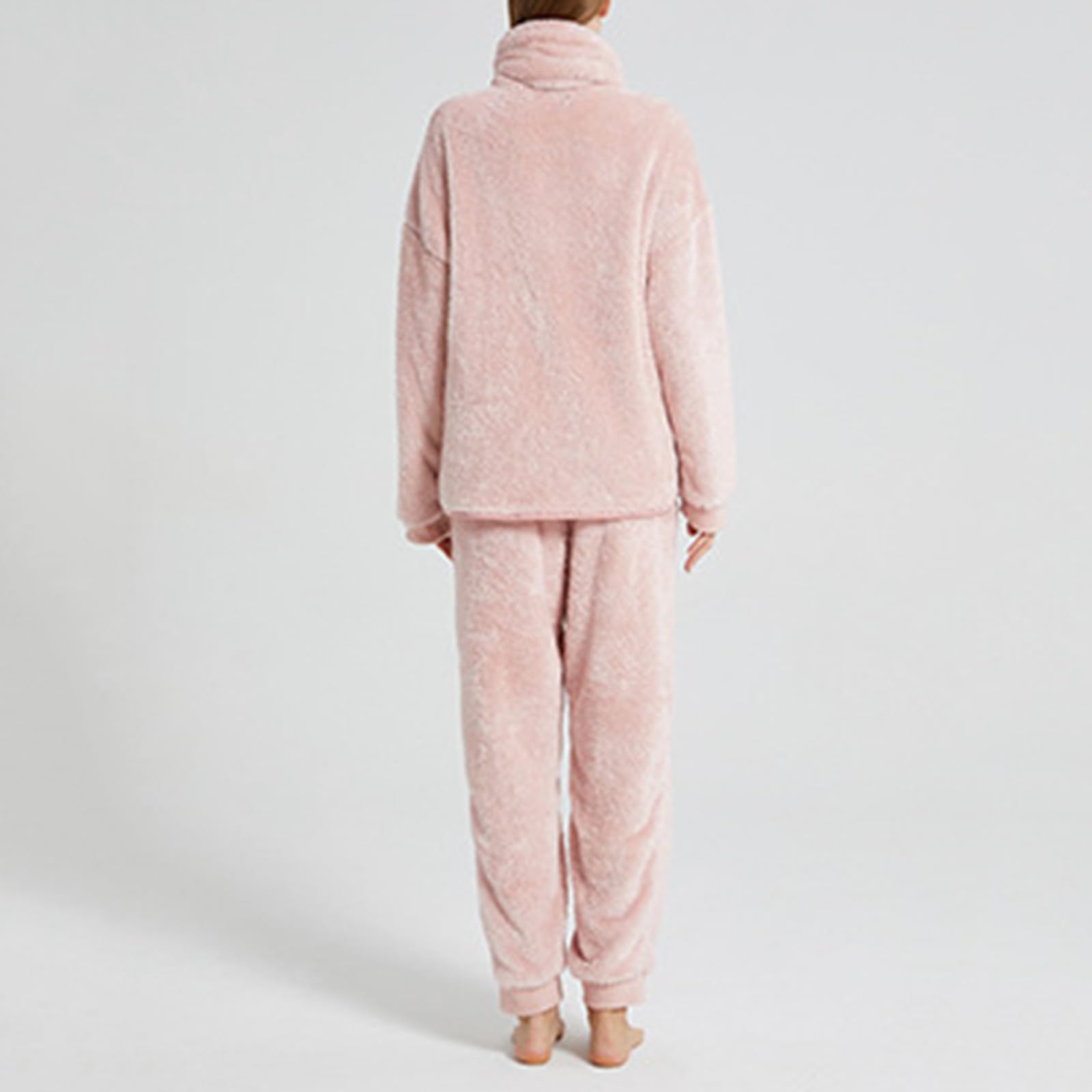 Genérico Pijama Mujer Invierno Pijama Mujer Coralina Gruesa Cárdigan Térmico Conjunto Cálido De Terciopelo para Estar por Casa En Invierno Extremo