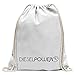 Kiwistar Puissance Diesel amusant à dos sportif pour le fitness. Gymbag pour le shopping en coton avec cordon de serrage M bianco