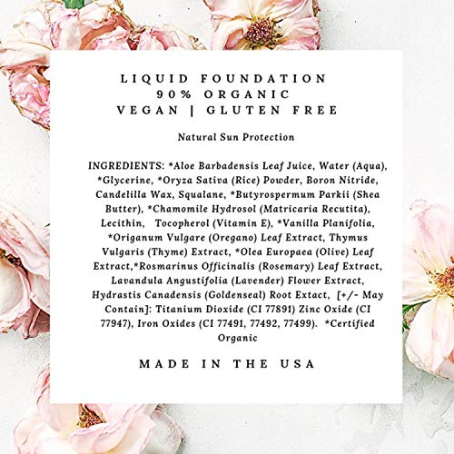 Mom's Secret 100% Natural Liquid Foundation, Organic, Vegan, Aloe Based, Natural Sun Protection, Gluten Free, Cruelty Free, Made In The Usa, 1Fl Oz. (Cork) #TOP3