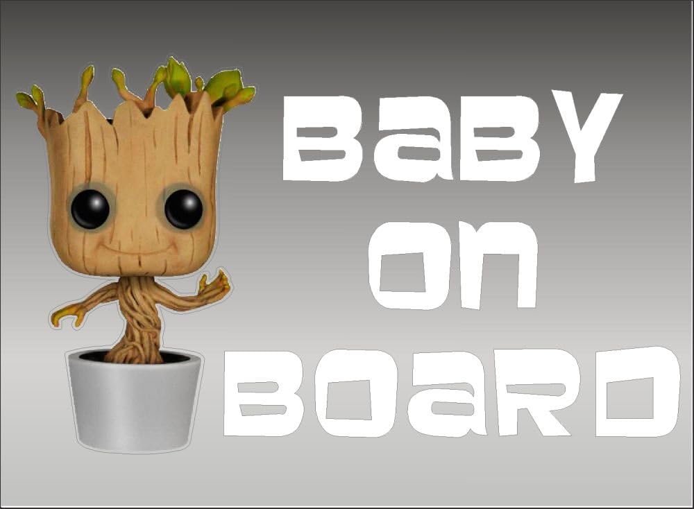 Groot Baby on Board/Guardians of The Galaxy/Vinyl Vehicle Graphics Kids Window Sticker Decal