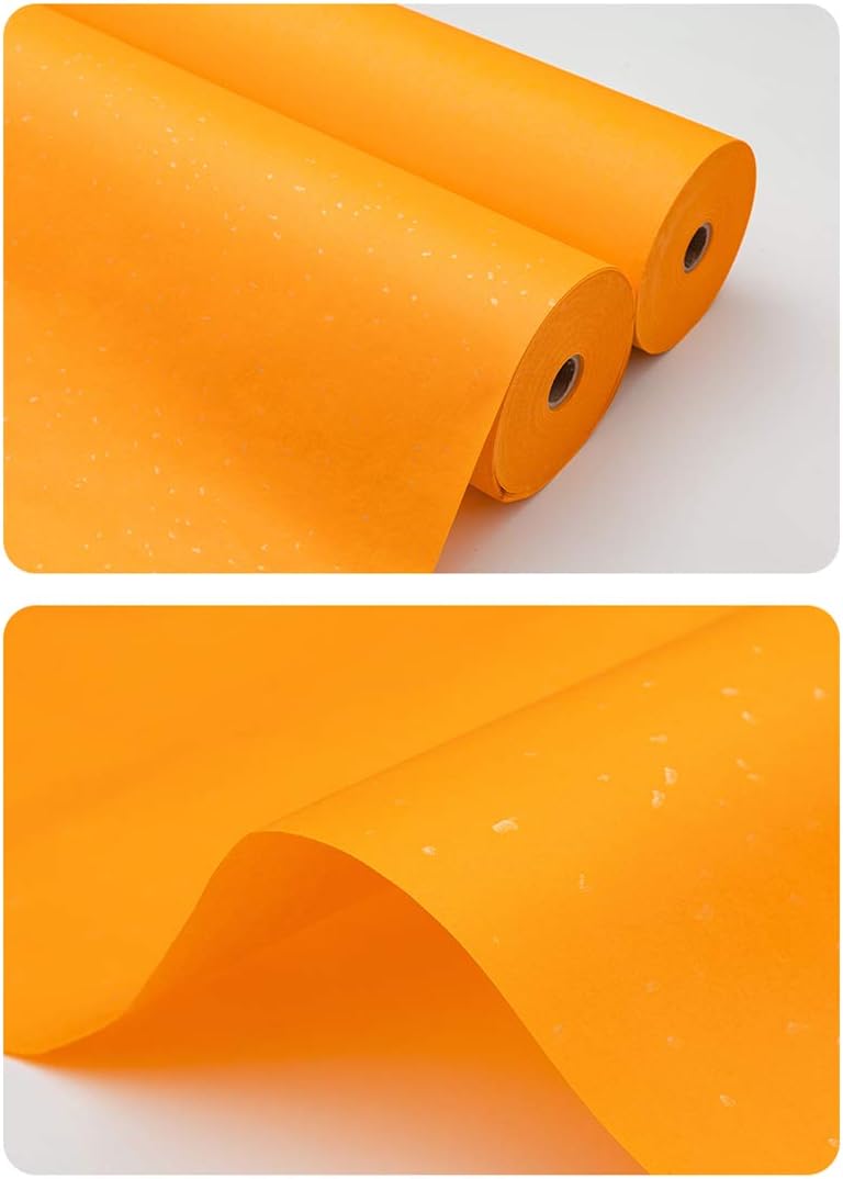 Semli Yellow Painting Writing Roll Xuan Paper Thickening Rice Sumi Paper for Practice Chinese Japanese Calligraphy Brush Drawing (Golden Point)