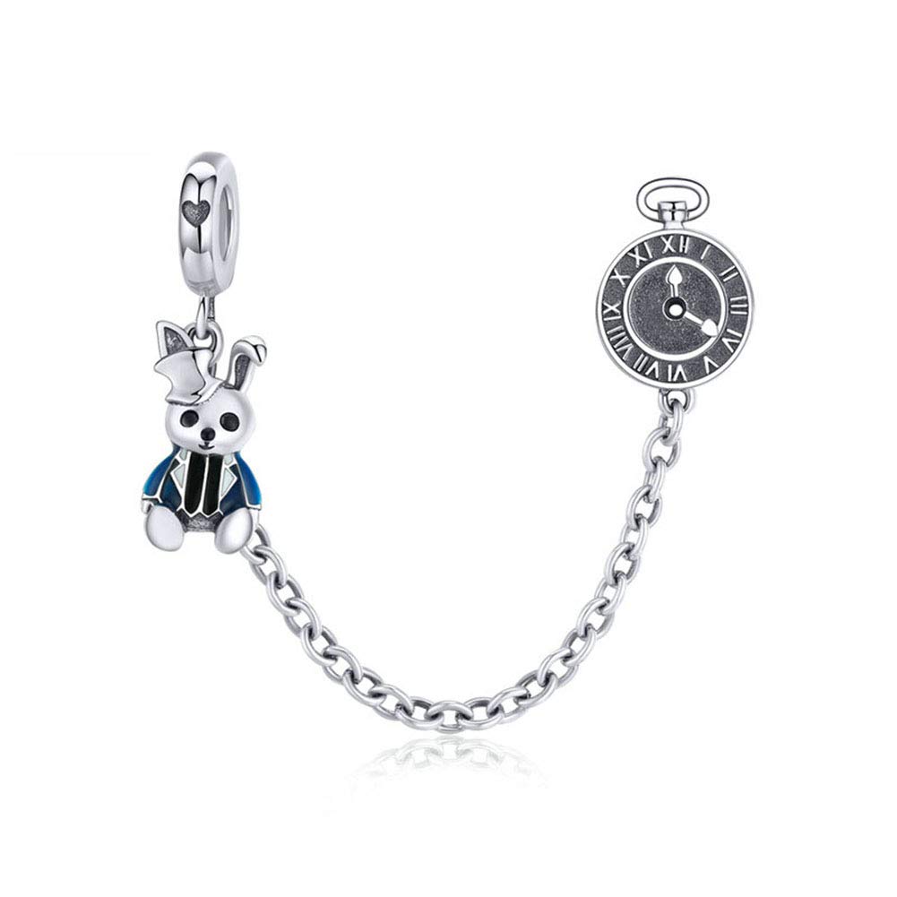 LAMOONYSterling Silver Stopper Charm Clip Lock for Pandora Charm Bracelet