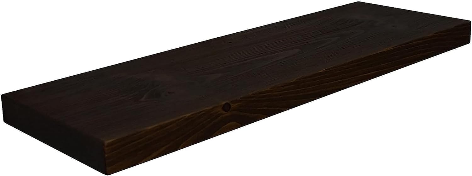 joelsantiques 48 Inch Wooden Floating Shelves for Wall - 48x12x2 in - Made of Natural Wood - Long Heavy Duty Rustic Wall Shelves for Bedroom - Perfect for Living Room, Kitchen - Mocha
