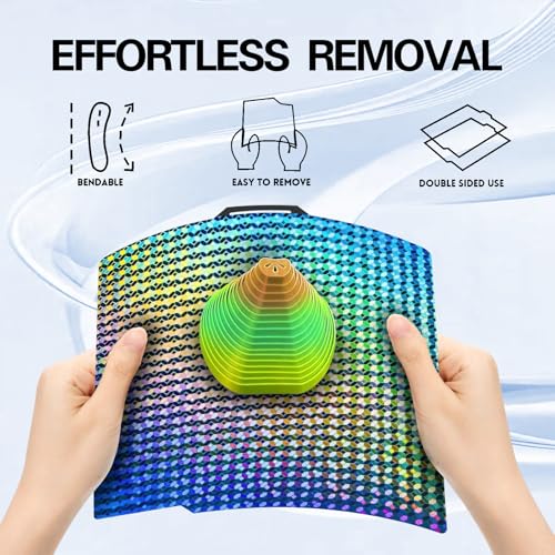 Image of IdeaFormer-3D Smooth Mosaic Ball+Diamond Ball PEA Build Plate for Bambu Lab X2D /X1 /X1C /X1E /P1P /P1S /P2S /A1, Flexible PEA Spring Steel Effect Sheet Holographic Print Bed Platform 257x257mm for Bambu Lab