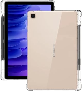 Clear TPU Protective Case for Galaxy Tab A8 10.5 inch 2022 with Side S Pen Holder, Slim Transparent Shockproof Cover+Pencil Holder for Samsung Galaxy Tab A8 SM-X200/ X205/ X207 SM-X200
