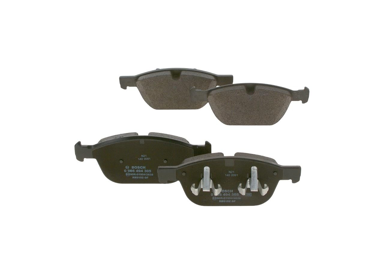 Bosch BP1241 - Brake Pads Car Front Axle - Bosch Quality - Reduced Noise and Dust - ECE-R90 Certified - Copper-Free - 1 Set of 4 Pads