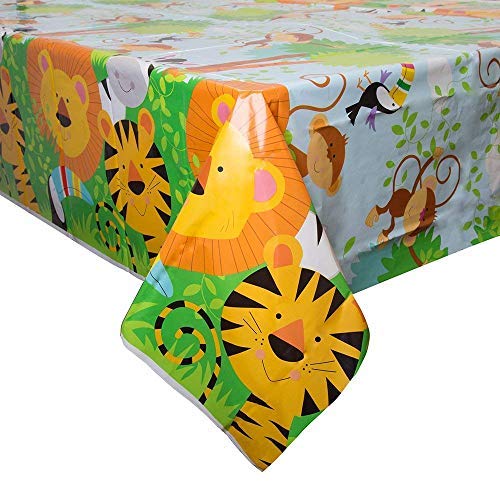 Jungle Animal Feestartikelen Verjaardagsfeestje Borden Cups Servetten Tafelkleed - Serveert 16 Gasten - Image 5