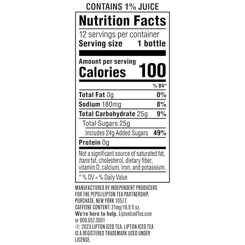 Image of Lipton Iced Tea and Lemonade, 16.9 Fl Oz Bottles (Pack of 12)