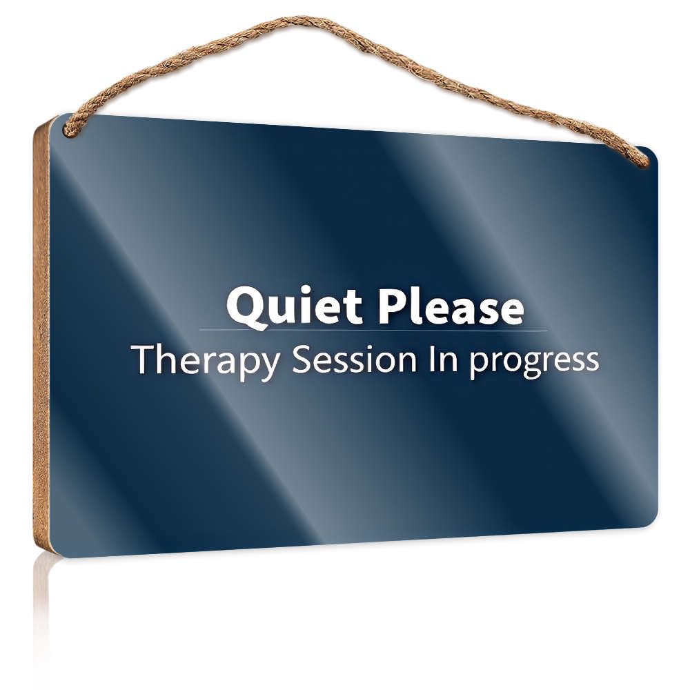 XYBH Plaque For Front Door Quiet Please: Therapy Session In Progress Wood Plaque Sign Hanging Pantry Sign Decor(23X35CM)