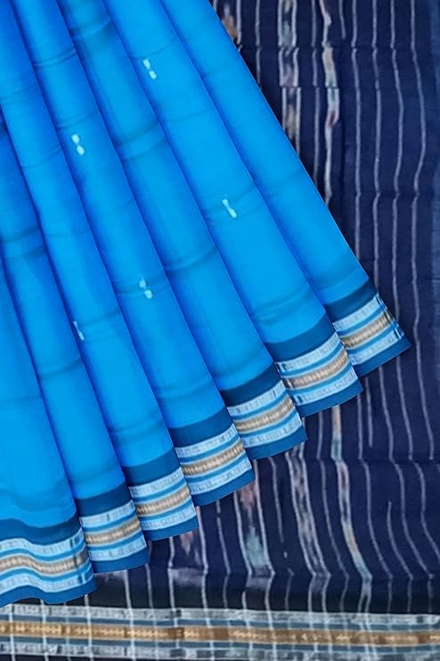 Image of Sambalpuri Handloom Saree Women's Cotton Saree Odisha Handloom Handmade Pure Cotton Khandua Natural Cotton Ikat Sambalpuri Saree For Women Ikat Handloom Saree For Women