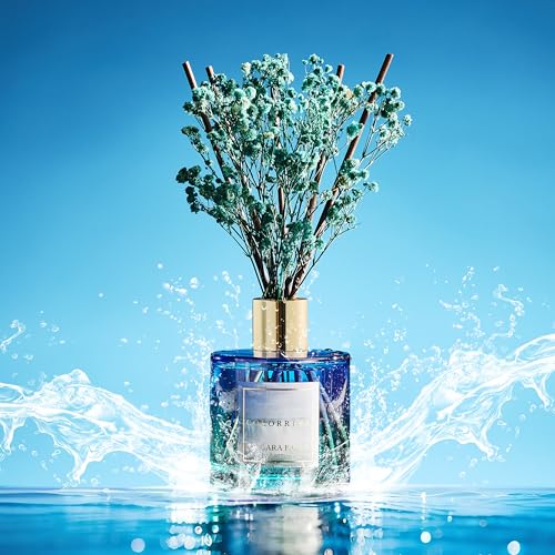 Image of COCORRINA Reed Diffuser - Niagara Falls 6.7 Fl.oz Reed Diffuser Set with 8 Sticks & Preserved Baby's Breath, Reed Diffuser for Home Bathroom Shelf Decor