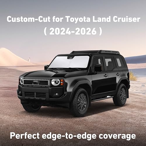 Image of EcoNour Windshield Sunshade Compatible for Toyota Land Cruiser 2024-2025 2026, Sun Visor for Front Windshield & Window Sun Shade Cover, UV Heat Blocker & Protector, Car Accessories