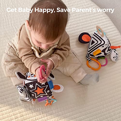 Tumama High Contrast Baby Toys, Black And White Infant Toys 0-3 Months For Newborn, Soft Sensory Rattles Toys With Teether For Toddlers #TOP4