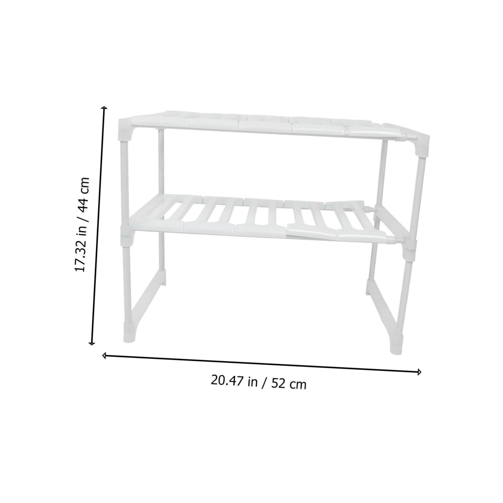 Cabilock Under Sink Storage Rack Kitchen Sink Shelf Bathroom Rack Easy to Clean White