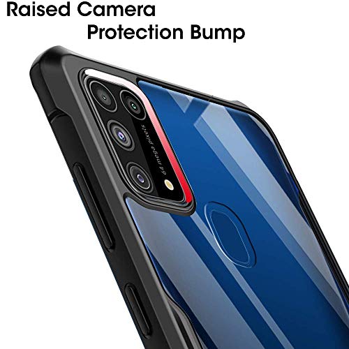 Image of WOW IMAGINE Shock Proof Clear Protective Back Case for Galaxy M31 / F41 / M31 Prime - AirEDGE Technology | 360 Degree Camera Protection | Transparent Hybrid Back Case - Black