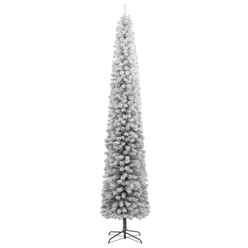 Árbol de Navidad artificial delgado 300 cm PVC Nevado