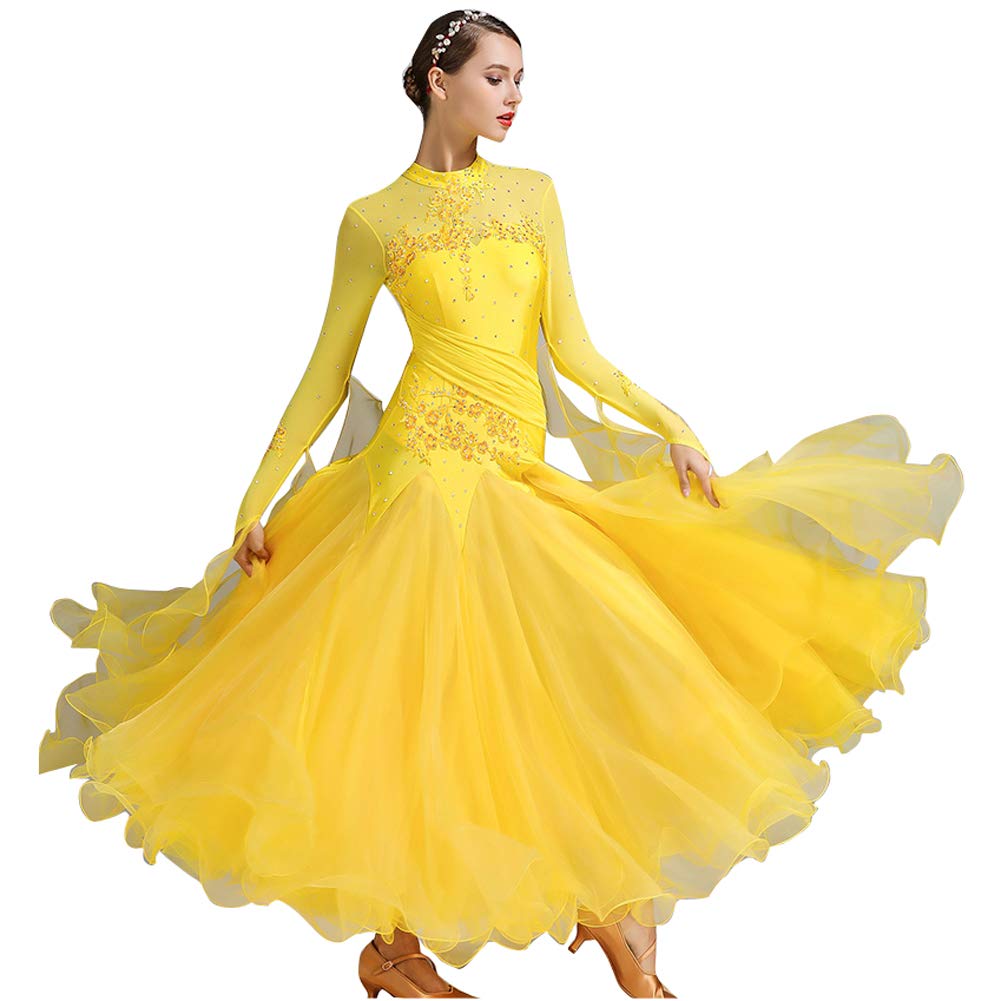 YUMEIRENFlamenco Waltz Dress Standard Ballroom Dance Dresses for Women