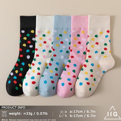 Image of IIG Women's Fashion Cute Cotton Socks Novelty Funny Above Ankle Crew Socks Holiday Gifts for Women 4 /5 Pairs