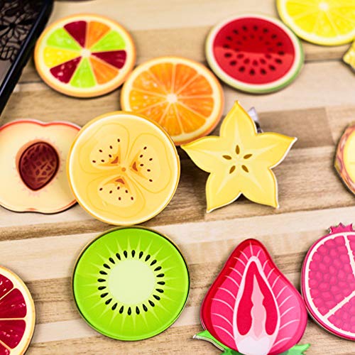 NUOBESTY 12 peças Adesivos de Frige Adorável Frutas Decoração Adesivo magnético Imã de Geladeira (Es