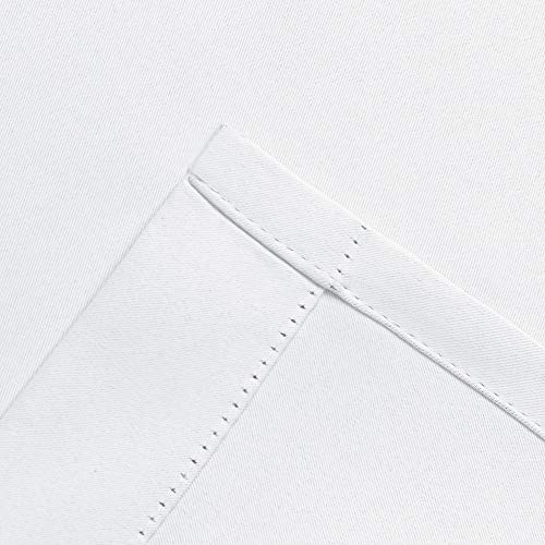 Seeglee Pure White Kitchen Small Window Curtain Valance - Room Darkening Thermal Insulated Eyelet Top Curtain Panel - 1 Piece Valance(36 W By 16 Long) #TOP5