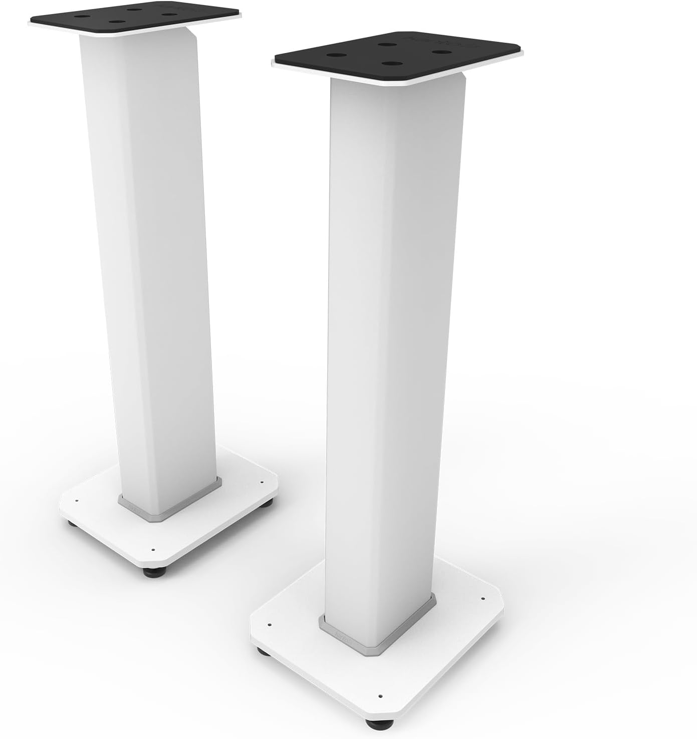 Kanto SX22 Universal Fillable Speaker Floor Stands for Bookshelf Speakers | 22" Tall | Adjustable Isolation Feet | Dedicated Cable Channel | Fill Bags & Level Incl. | Pair | White