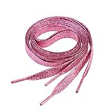 HANABASS 1.1m Glitzernde Flache Farbige Schnürsenkel Für Sneaker Sportschuhe Und Canvas Reißfest Langlebig Perfektes Zubehör Für Schuhe Und Bastelarbeiten Rosa