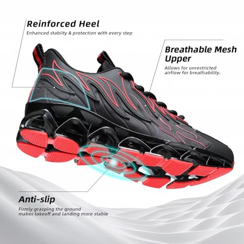 Image of Mens Running Shoes Mesh Breathable Trail Runners Fashion Sport Blade Walking Tennis Sneakers