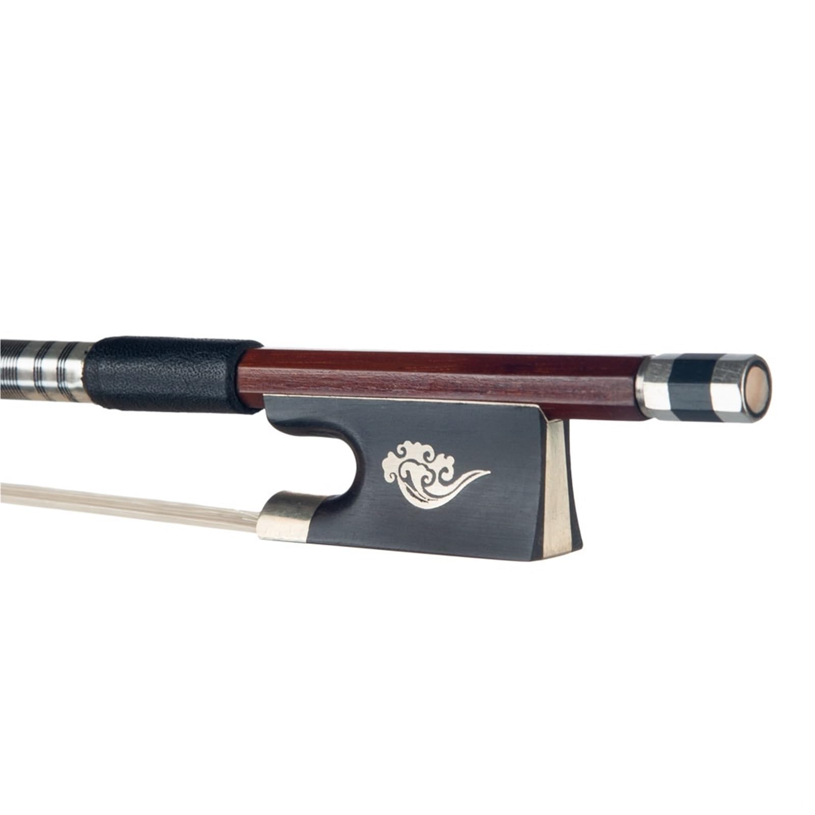 Arcos De Violín Profesionales Arco De Violín Con Estampado Floral Plateado Y Negro Patrón Nubes Auspiciosas Contrapunto Ébano Bastón Arco(1-8)