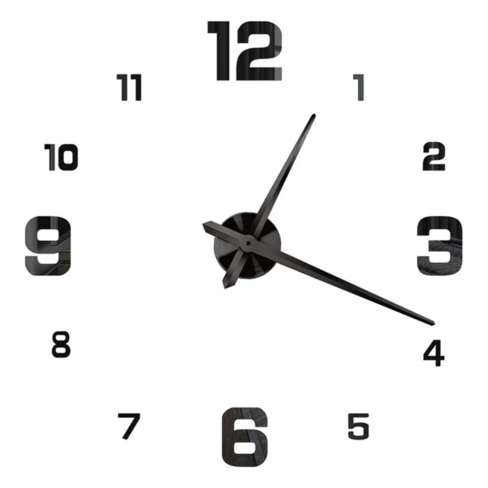 JBJYGSG DIY Wall Clock Frameless Modern 3D Mirror Sticker For Home Office Hotel Restaurant Decoration For Living Room Bedroom(Color17,47inch)