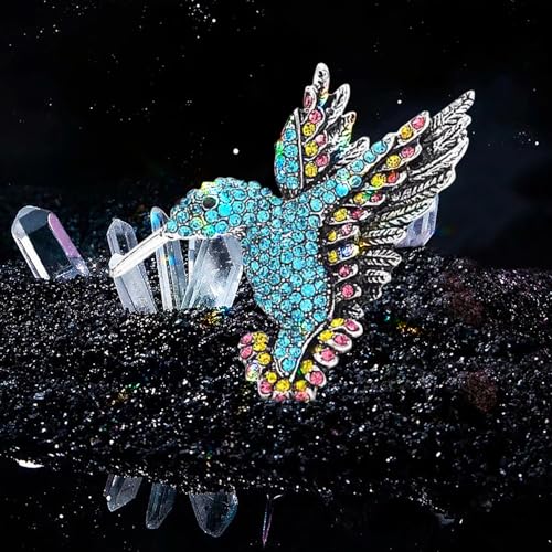 Image of 2 PCS Hummingbird Brooch Pin, Rhinestone Crystal Animal Bird Brooches Pin
