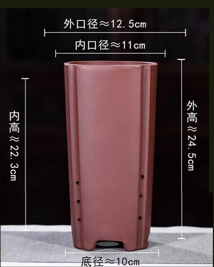 Miniatura 7 de CYMUS - Maceta para bonsái de arena morada, tubo de alta tracción, maceta para orquídeas, simple, retro, transpirable, maceta Zisha