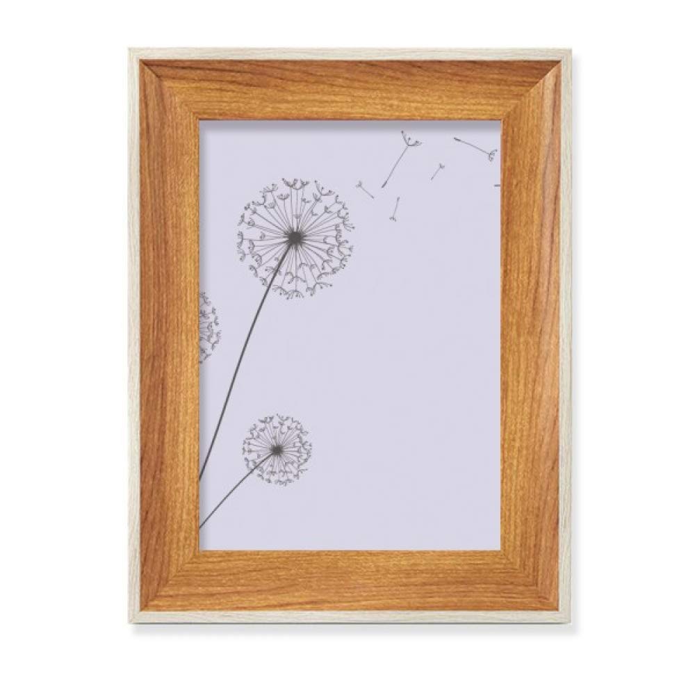 Regalo original de flores de diente de león con marco de madera
