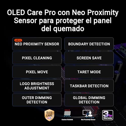 Miniatura 4 de ASUS ROG Strix OLED XG27AQDPG - Monitor Gaming de 27", QHD QD-OLED, 500Hz, 0,03ms, Neo Proximity Sensor, G-Sync, VESA DisplayHDR 500 TrueBlack, HDMI 2.1